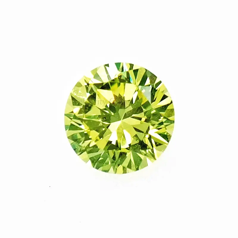 6mm taglio a macchina forma rotonda AAA verde mela scuro cubic zirconia sciolto