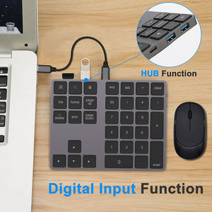 Teclado numérico inalámbrico de aluminio, dispositivo de 34 teclas Compatible con teclado numérico, HUB USB, de fábrica - Product Image 6