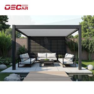 Büyük Maison Verre Pergola 4M x 6M alüminyum Bioclimatique Pergola Show oda bahçe teras Pergola