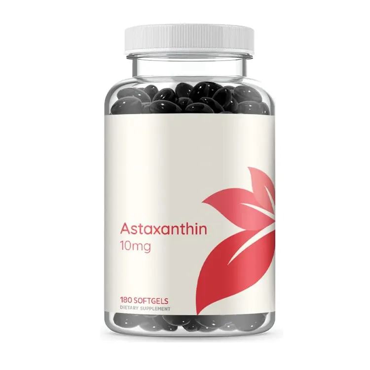 Astaxantina 10mg Softgel de etiqueta privada OEM-Suplementos de astaxantina orgánica altamente potentes de Haematococcus Pluvialis