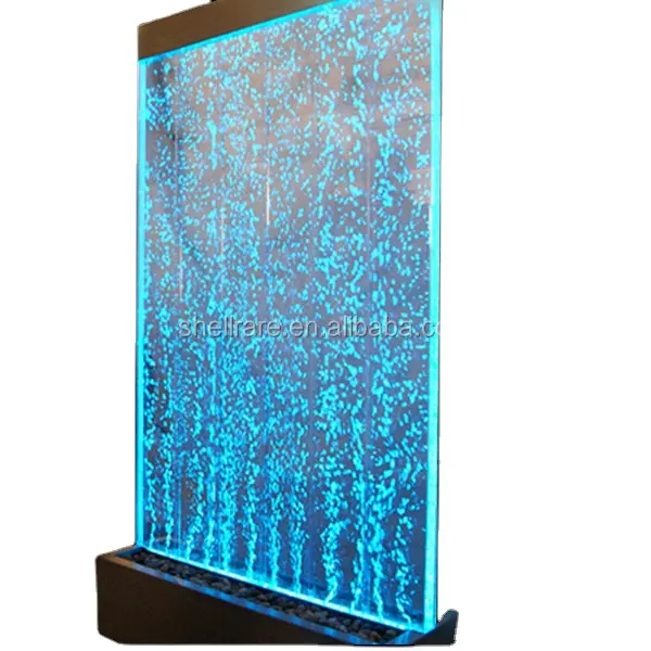 Tela de led de bolha de água personalizada, aço inoxidável e acrílico para decoração de casa