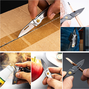 Hot Sales Sanrenmu 431S-SB Pocket Folding Small Mini Tiny Package <strong>Cutter</strong> <strong>Key</strong> Chain Opener Box <strong>Cutter</strong> Knife - Product Image 6