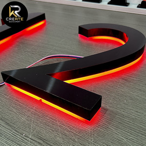 Custom Backlit Metal House Number <strong>Multiple</strong> Color Changing with Sound Waterproof Outdoor Address Modern Aesthetic Letters - Product Image 1