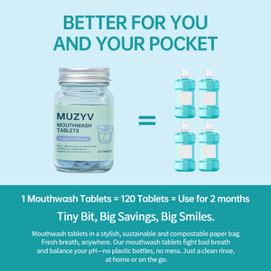 Tùy chỉnh sủi bọt bạc hà nước súc miệng máy tính bảng Pill răng Men 120PC cho du lịch - Product Image 3