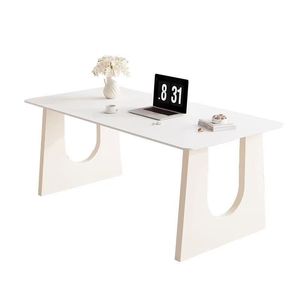 Light Luxury Contemporary Style Senior Metal Office <strong>Desk</strong> Cream Rock Board <strong>Simple</strong> <strong>Computer</strong> <strong>Desk</strong> with Extendable Feature Made Iron - Product Image 1