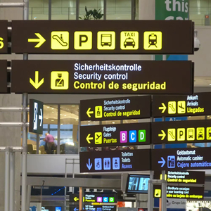 Airport LED Wayfinder Signs for Terminals and Gates with Custom Printable Directional Display Solutions - Product Image 1