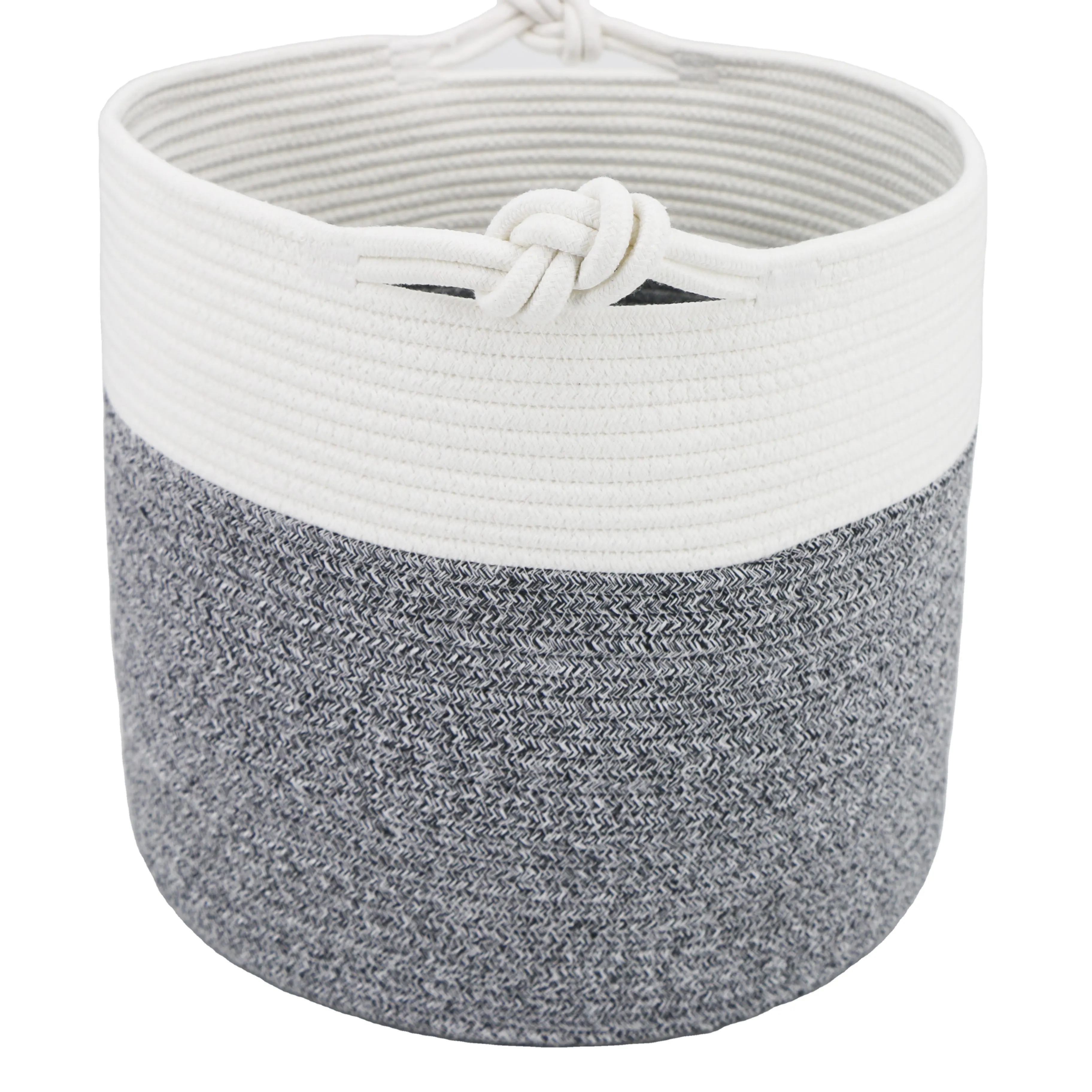 Vendita calda cesto cesto di cesto di peluche personalizzato nuovo Design 15x14.2 pollici tessuto in corda di cotone cesto di stoccaggio