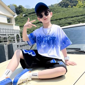 ชุดสูทแขนสั้นสำหรับเด็กผู้ชายเสื้อโปโลแบบลำลองพิมพ์ลายตัวอักษรเสื้อยืดทำมือสำหรับฤดูร้อน - Product Image 1