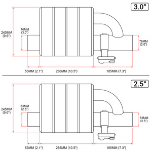 Stainless Steel 2.5&quot; 3&quot; Slant Outlet <strong>Tip</strong> Inlet Variable Exhaust Muffler With Vacuum Exhaust Cutout Electric Control <strong>Valve</strong> Kit - Product Image 3