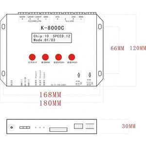 K-8000C K8000C 8 port çıkış programlanabilir RGB piksel şerit LED denetleyici SPI DMX LED şerit ışık