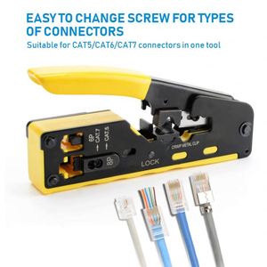 เครื่องหนีบ Cat7 Cat5e Cat6 6P 8P ใช้งานได้หลากหลาย Rj11 RJ12 RJ45ผ่านสายเคเบิลเครือข่าย - Product Image 5
