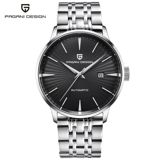 2 silver case black dial steel strap