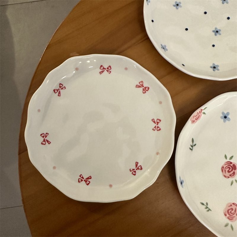 Mano pellizco placa de 8 pulgadas-pajarita rosa