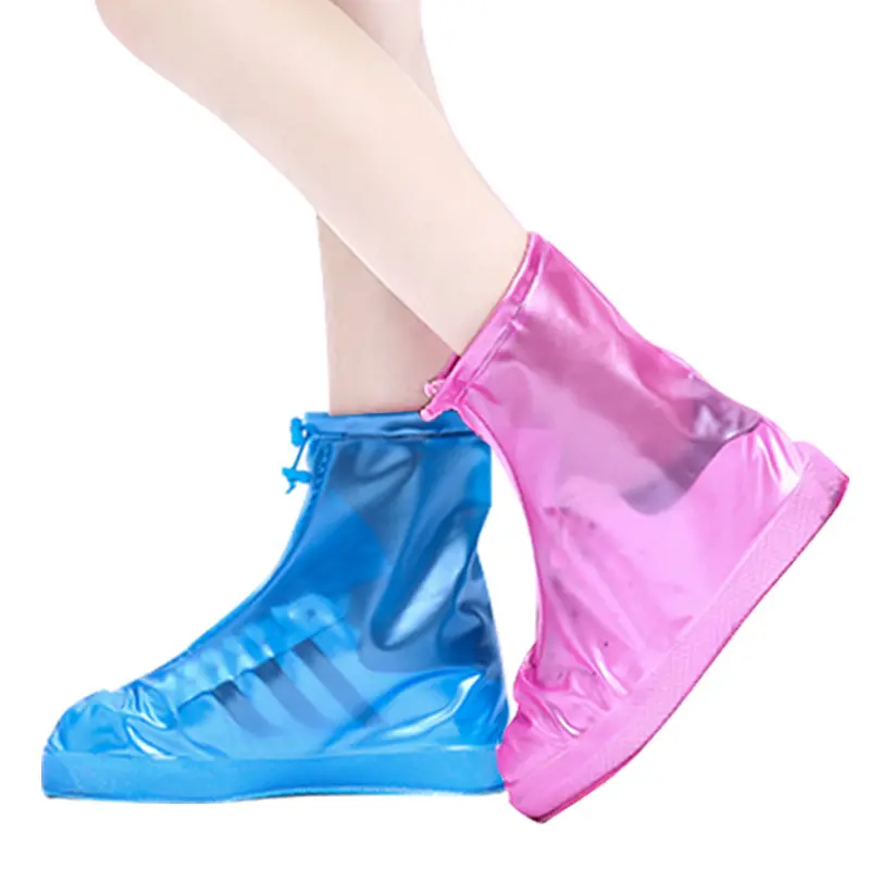 غير زلة غير نافذ للمطر سميكة مزدوجة طبقة اللون أحذية يغطي للماء PVC الثلوج واقية في الهواء الطلق احذية المطر