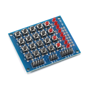Arduino dizi modülü için 4X4 matris klavye 16 anahtar butonlar tatar anahtarı tuş takımı paneli 4*4 Tasten 8LEDs aksesuar DIY kiti
