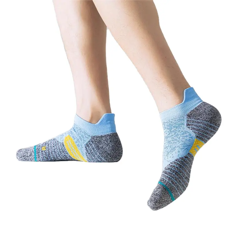 Fabrika fiyat pamuk özel düşük kesim ayak bileği yastık Unisex Tab koşu spor çoraplar