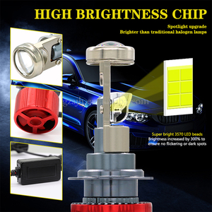 Mini Len LED A10 H4 ampul H7 LED far düşük işın projektör 9005 HB3 9006 HB4 80W otomobiller ampul Conversion dönüşüm kiti - Product Image 4