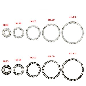 DC5V RGB แอดเดรส WS2812รอบโมดูลพิกเซล LED วงกลมแหวน8LED/16LED/24LED/35LED/45LED มุมตาสำหรับตกแต่งรถ - Product Image 3