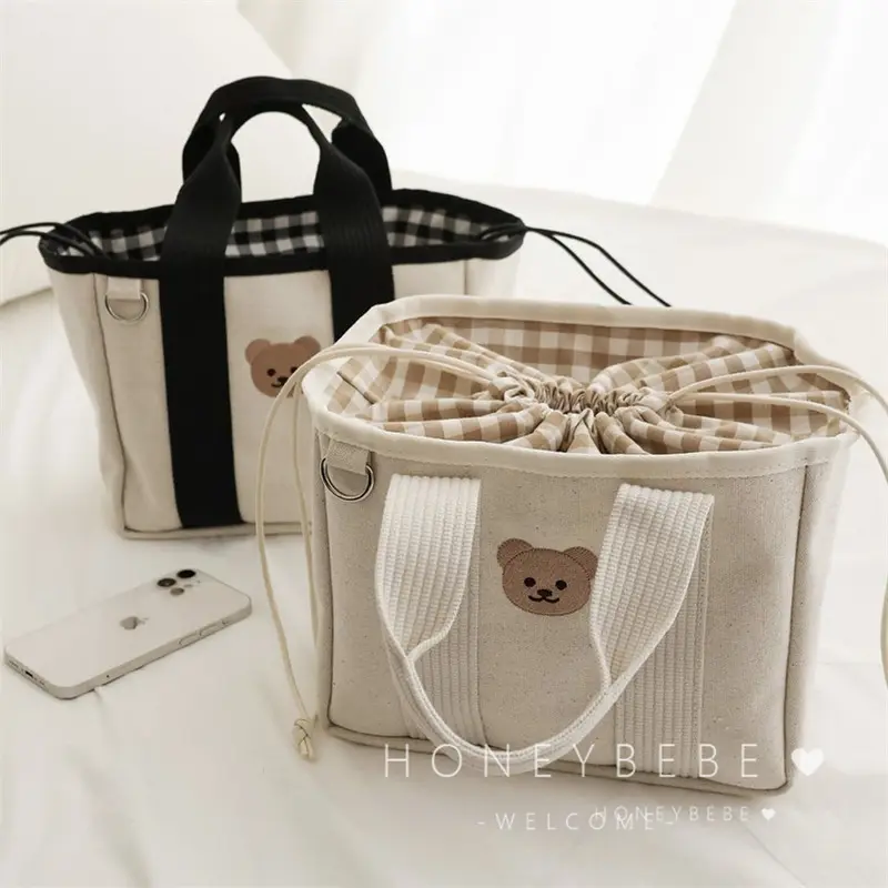 Sac de maternité matelassé coréen pour bébé sac à langer ours maman sac à langer maternité Packs de toilette travail bagage sac maman voyage fourre-tout