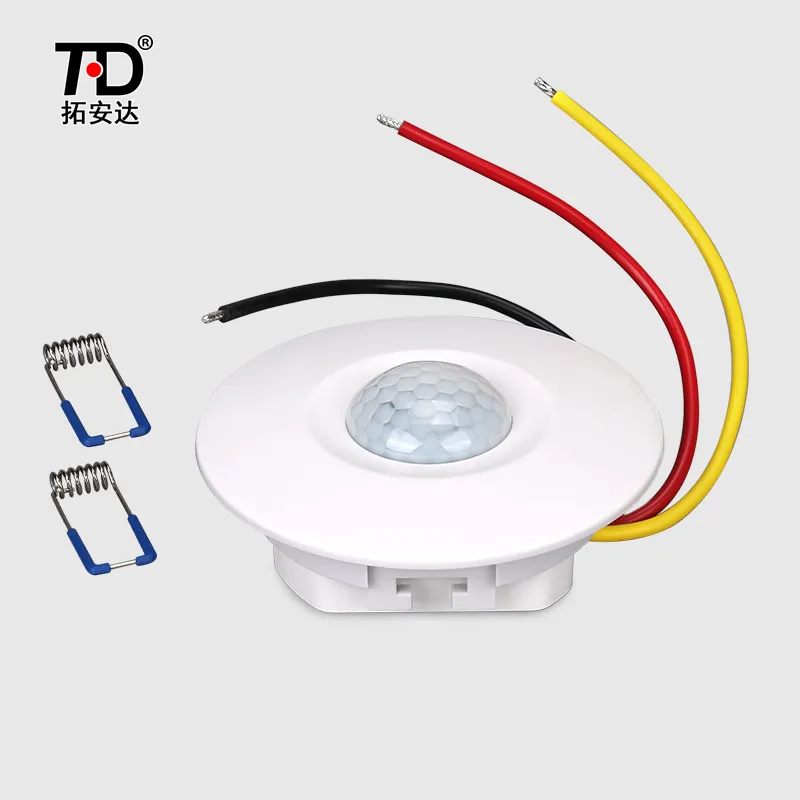 Interruptor de Sensor de movimiento PIR AC220V, sensor de luz LED, 10A, para instalación en techo