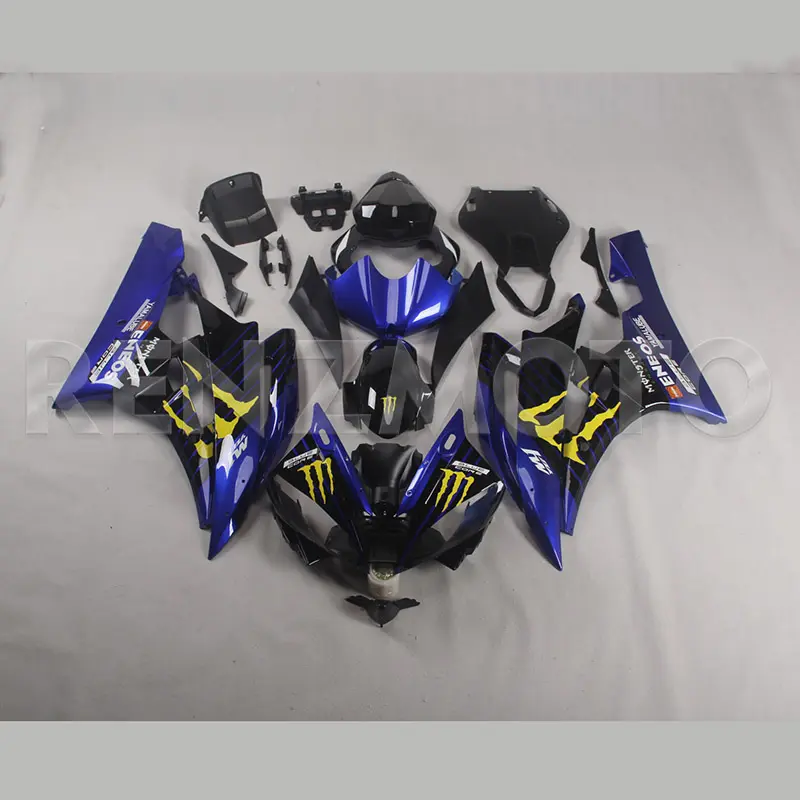 Kit de carenado completo para motocicleta Yamaha R6 2006, inyección de plástico Abs, negro, azul y amarillo, nuevo, 2007