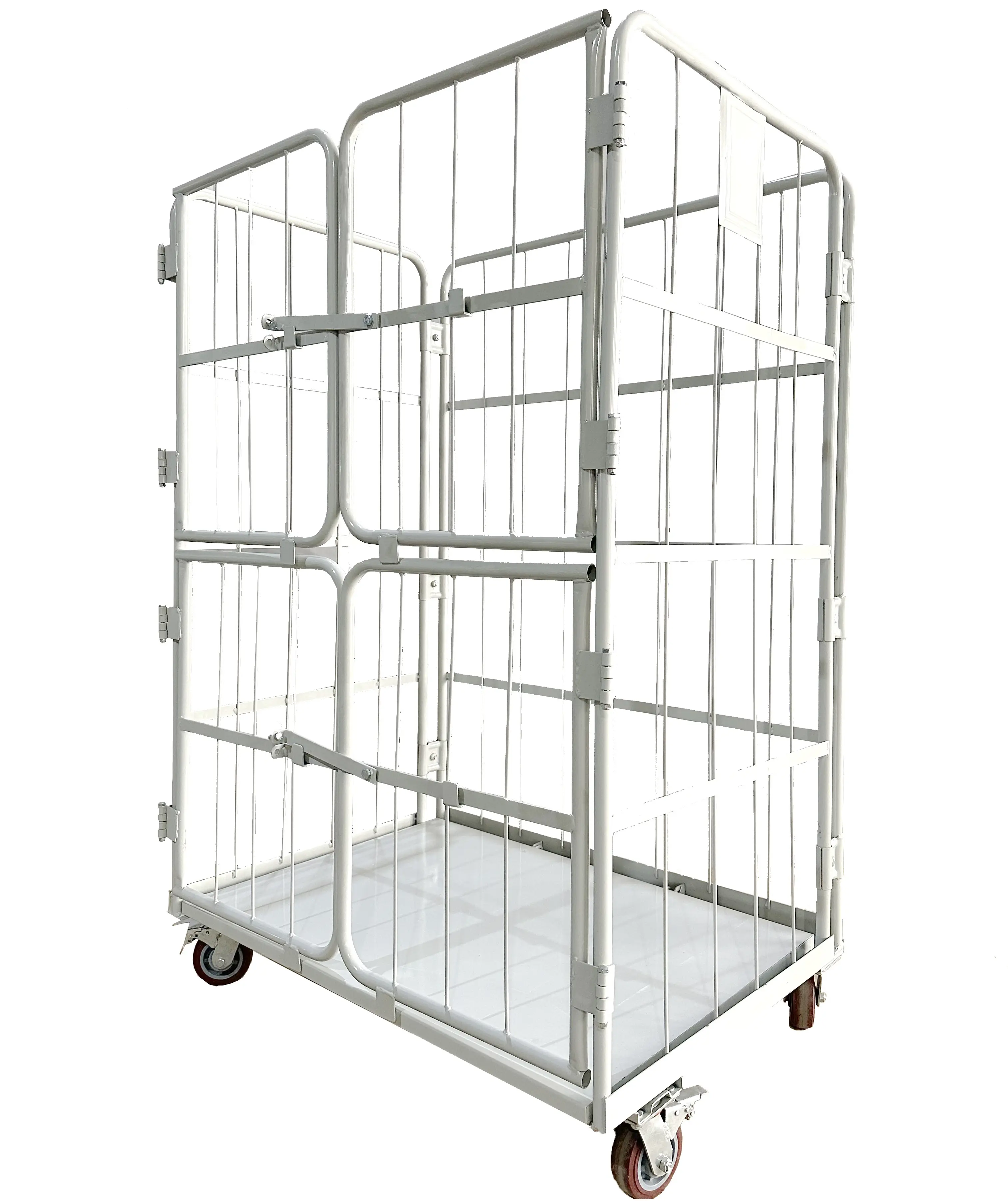 Logistics industrial laundry folding warehouse container cage roll containers trolley with door