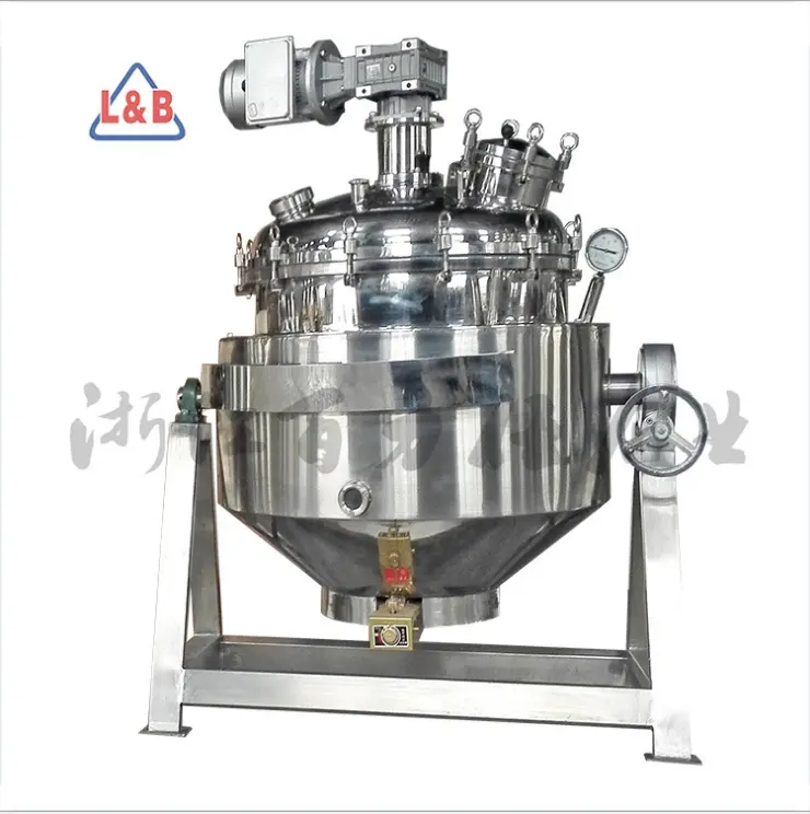 Industrial gas direct heat Pressure pig bone soup Cooker for sale, food processing stainless steel mixing Mixed congee kettle