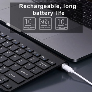 Miniteclado y ratón inalámbrico recargable con receptor USB, resistente al agua, 2,4 GHz, para portátil, Notebook, PC y ordenador - Product Image 5
