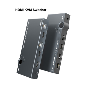 PC电脑KVM HDMI切换器4K 60HZ 2端口HDMI USB IN 1 HDMI 4 USB输出KVM开关
