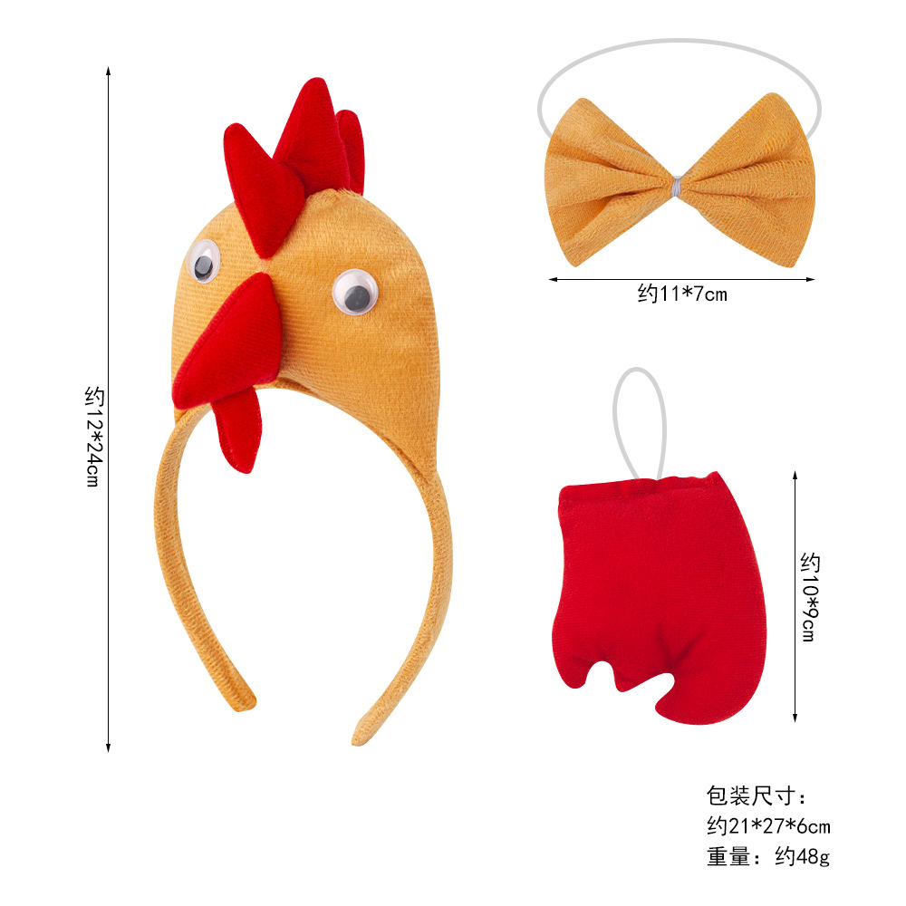 Set de 3 piezas de pollo amarillo tridimensional.