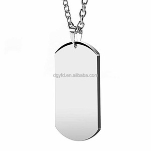 Militaire Leger Stijl Gegraveerde Blanco <span class=keywords><strong>Dog</strong></span> Tags Hanger Ketting Voor Mannen Rvs Stalen 18K Goud Gepersonaliseerde Id Naam Sieraden - Product Image 3
