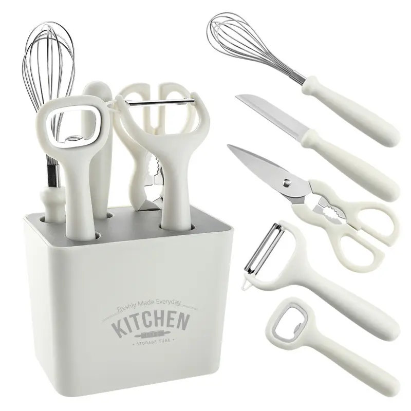 وصل حديثًا من المصنع أدوات المطبخ أدوات منزلية للطعام 5 6 مجموعة أدوات أدوات مع حامل بلاستيكي للكبار