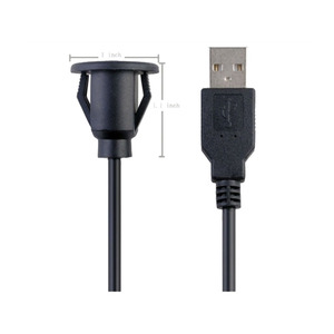 USB 2.0公对母圆形面板安装扩展电缆编织屏蔽打印机计算机条形码扫描仪库存产品