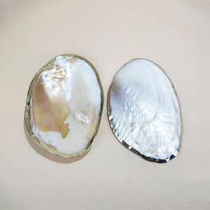 2024 Hot Selling MOP Jewelry Polished Gold and Silver Edge Mother of Pearl <strong>Shell</strong> Pieces Natural Oyster <strong>Shell</strong> for Decorations - Product Image 4