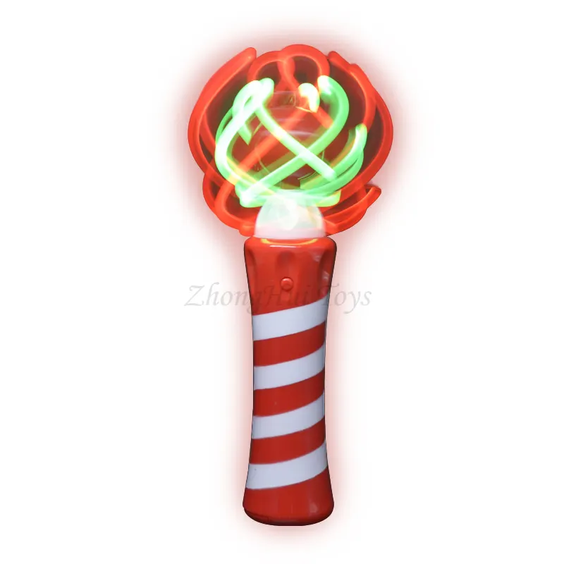 Hot Sales Kid Light Up Brinquedos Multicolor Piscando Handheld Spinner Iluminação 360 Graus Thread LED Spinning Light Wand para criança