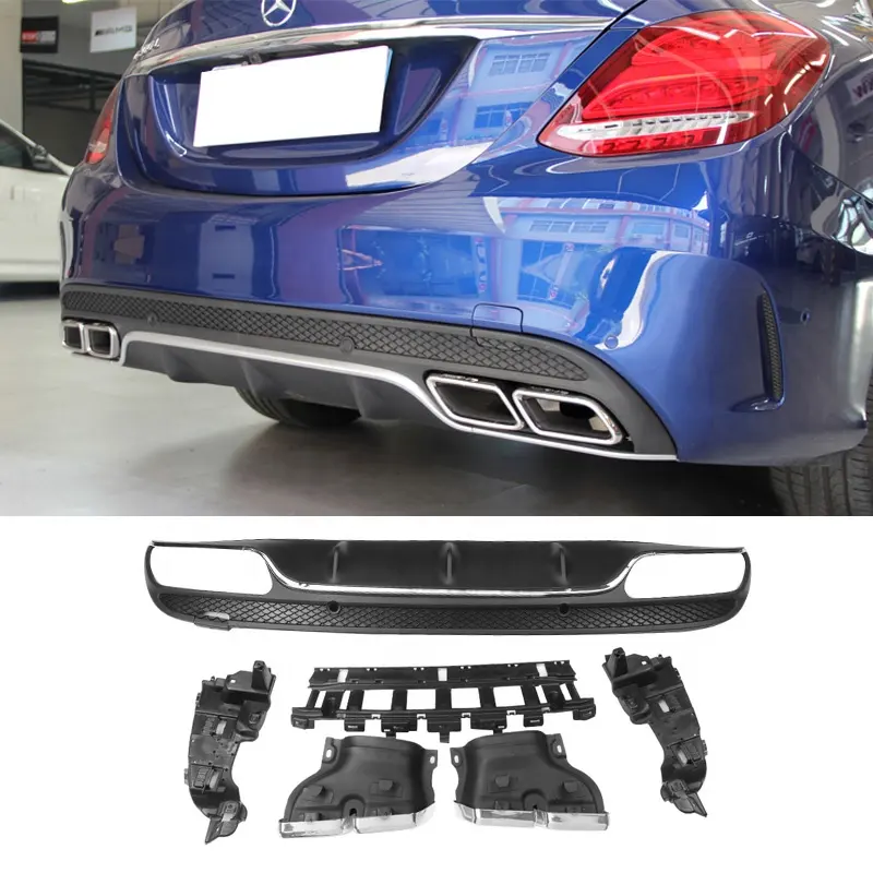 SYPES bumper belakang, kit bodi untuk 2015-2018 Benz c63 bumper c63 diffuser w205 bumper w205