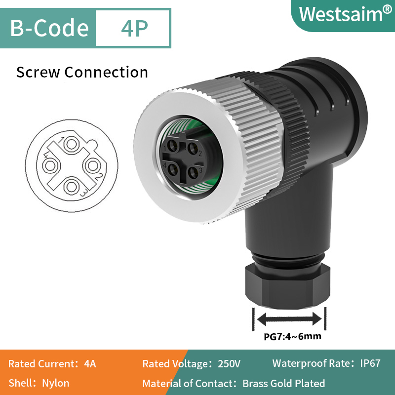 M12-B-4 Femelle PG7