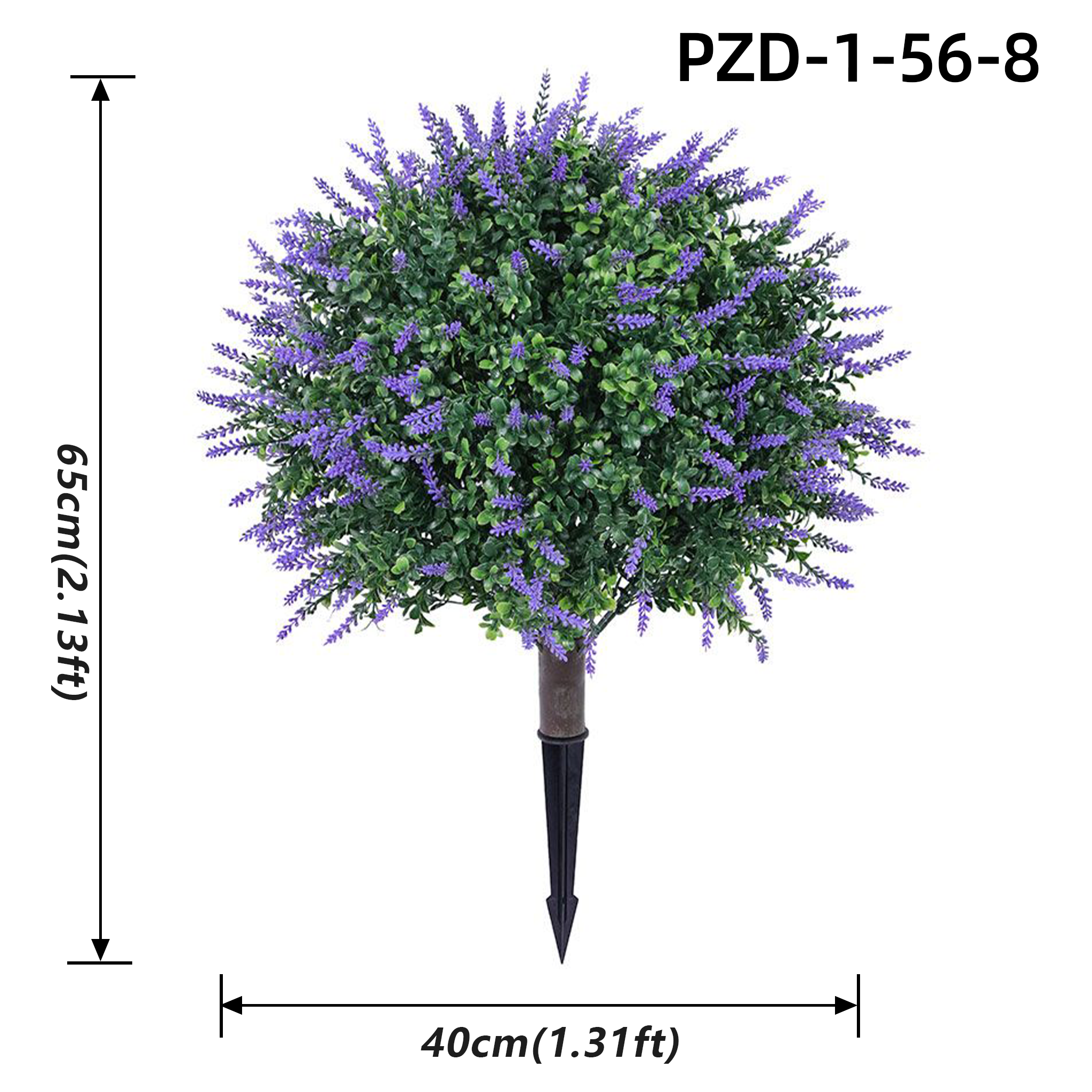 Sphère de lavande artificielle à feuillage dense, couleur violet foncé, pour jardin