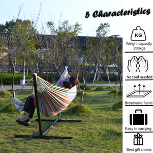 Giá Treo Võng Di Động Phổ Biến Bằng Sắt Màu Đen Dùng Ngoài Trời Trang Trí Nhà Cửa Bằng Kim Loại Logo Theo Yêu Cầu Ngoài Trời - Product Image 2