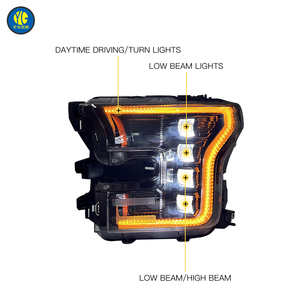 ไฟหน้าสำหรับ Ford Raptor F150 2015-2020อุปกรณ์เสริมสำหรับรถยนต์ LED ดัดแปลงไฟหน้า F150เลนส์4ดวงสำหรับไฟหน้า DRL - Product Image 2