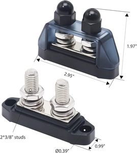 <strong>Busbar</strong> <strong>Dual</strong> 3/8 Studs Terminal Power Distribution Block for Auto Car Marine Boat - Product Image 6