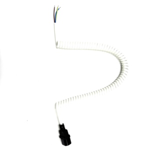 Black C14 Plug to Stripped End Spiral Power Cable White Spring Wire Electrical Extension Core Copper PVC for <strong>Computer</strong> - Product Image 2