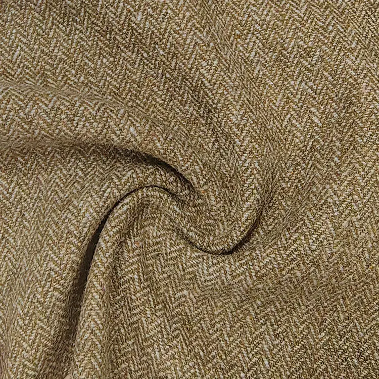 Шерстяная ткань в елочку 30% шерстяная твидовая ткань для верхней одежды пальто