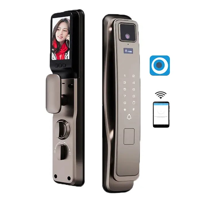 3d Face Recognition Finger Vein Smart Door Lock Viewer Function High Sensitivity Lock Xhome App Key Card Password Digital Lock
