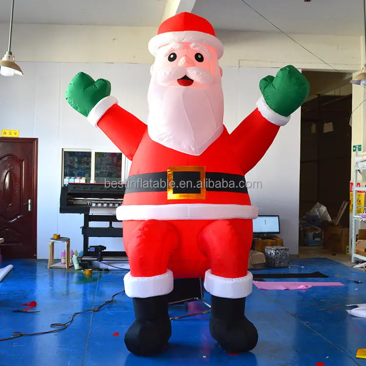 Гигантский надувной персонаж Санта-Клауса для торгового центра рождественские украшения на открытом воздухе декоративные светодиодные надувные рождественские