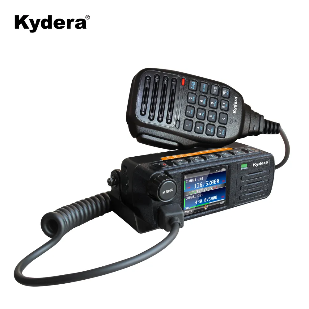 Kydera mini transmissor móvel banda dupla 20w, dmr vhf rádio bidirecional, carro amador, rádio com talker alias