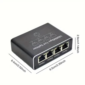 Высокоскоростной 1000 Мбит/с RJ45 Интернет-разветвитель 1 to4 RJ45 сетевой адаптер Ethernet-коммутатор 1-4 Ethernet-концентратор для 4 устройств - Product Image 6