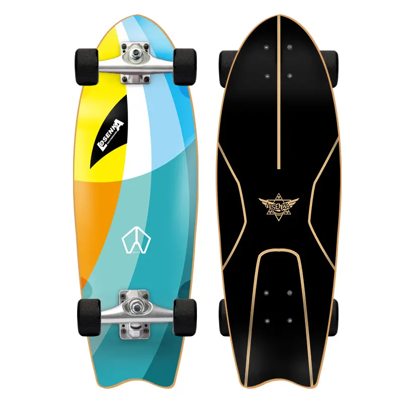 Custom 32 10inch skateboard black surfskate deck complete surf skate board