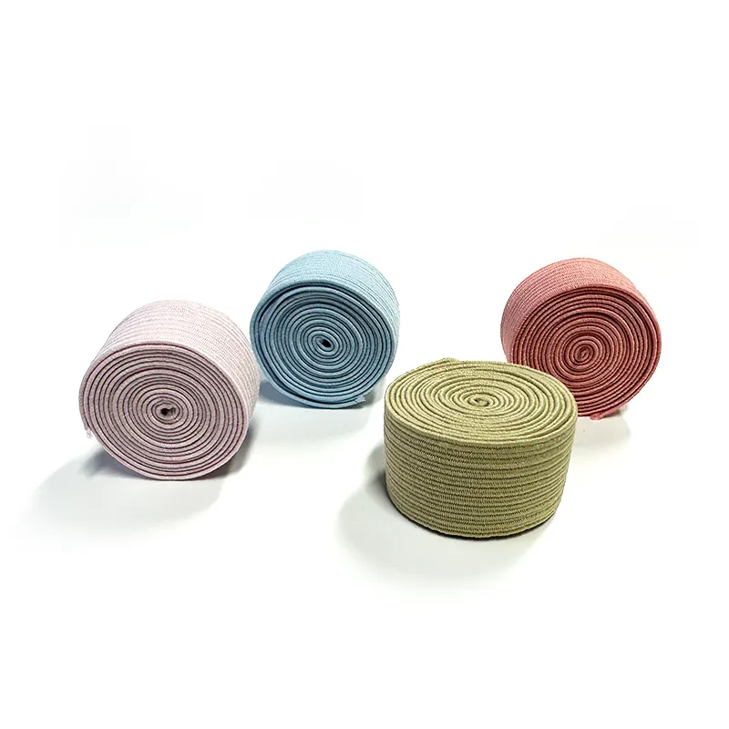 Customized Elastic Webbing Crochet Technics Elastic Lashing Belt Garment Bags Home Textile Shoes 100% Polyester Customer Logo
