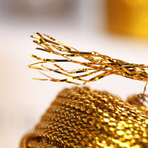 Diameter 1.5 mm Gold Silver Non <strong>Elastic</strong> <strong>String</strong> Metallic <strong>Tag</strong> Pin Thread Wrapping Cord Band Ribbon for Gift Box Packing - Product Image 2